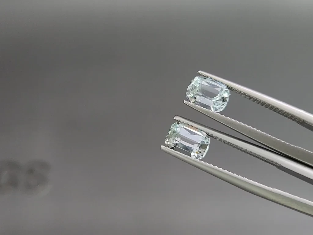 Set of aquamarines cushion cut 3.87 carats, Madagascar Image №4