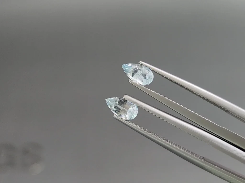 Set of aquamarines pear cut 1.68 carats, Madagascar Image №3