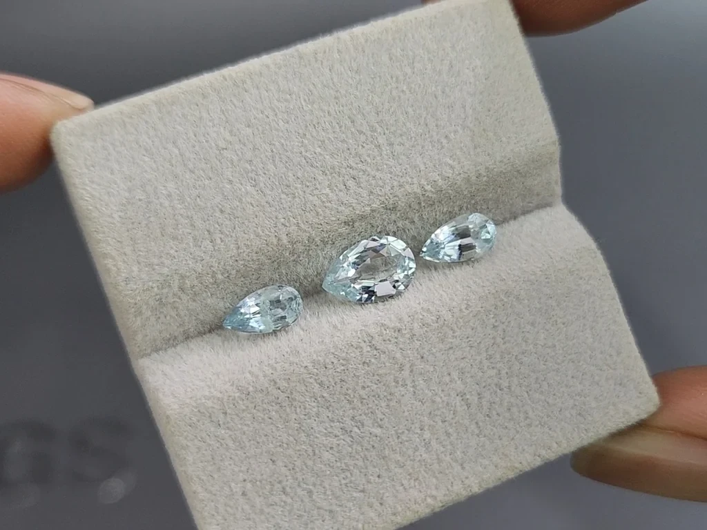Set of aquamarines pear cut 1.68 carats, Madagascar Image №4