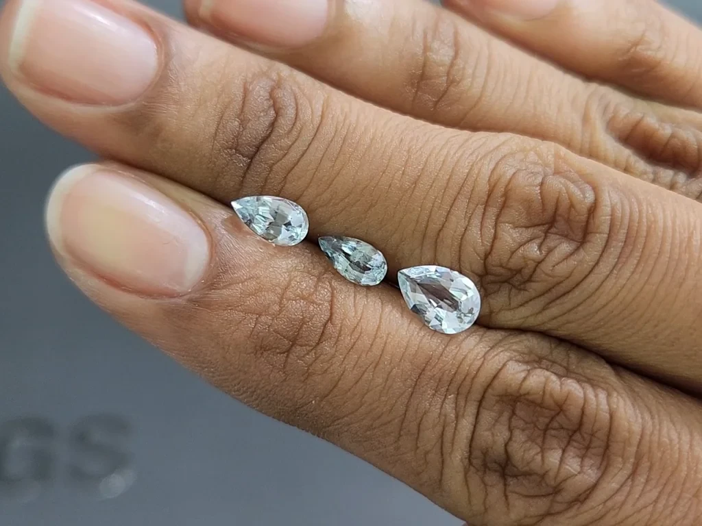 Set of aquamarines pear cut 1.68 carats, Madagascar Image №1