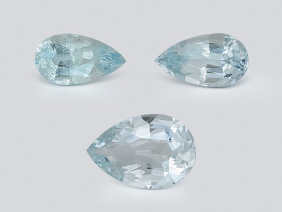 Set of aquamarines pear cut 1.68 carats, Madagascar photo