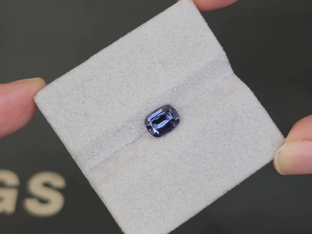 Blue spinel cushion cut 1.58 carats, Tanzania Image №4