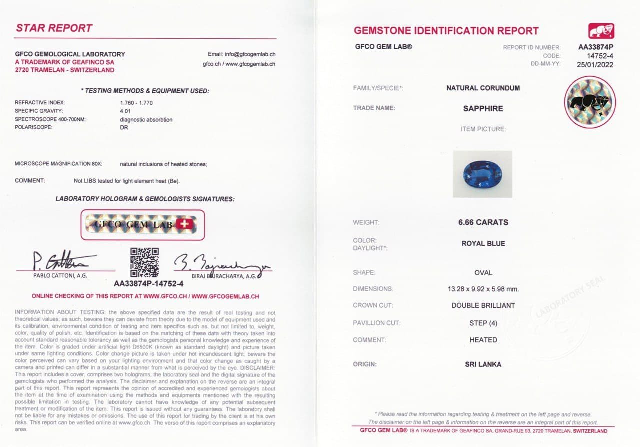 Royal Blue oval cut sapphire 6.66 ct, Sri Lanka Image №5