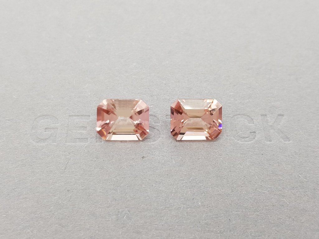 Pair of pale pink octagon cut tourmalines 6.10 ct Image №1