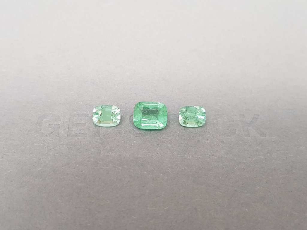 Cushion cut Paraiba tourmaline set 2.54 ct, Mozambique Image №2