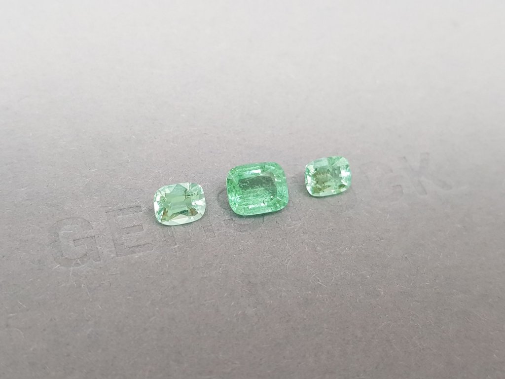 Cushion cut Paraiba tourmaline set 2.54 ct, Mozambique Image №3