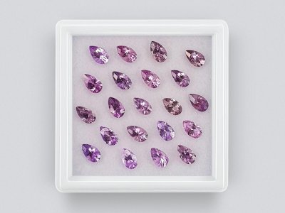Set of calibrated sapphires 5x3 mm in pear cut 4.57 carats/21 pcs. photo