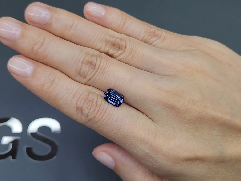 Cushion-cut blue spinel 2.13 carats, Tanzania Image №2