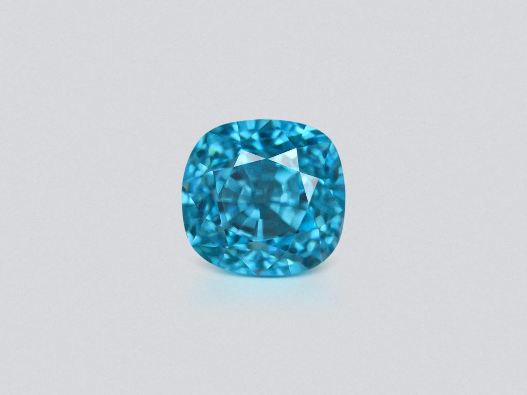 Cushion-cut blue zircon 4.81 carats, Cambodia Image №1