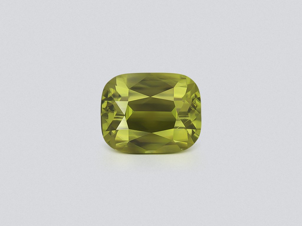 Yellow green zircon cushion cut 7.34 carats, Tanzania Image №1