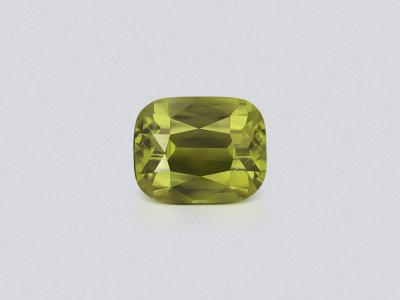 Yellow green zircon cushion cut 7.34 carats, Tanzania photo