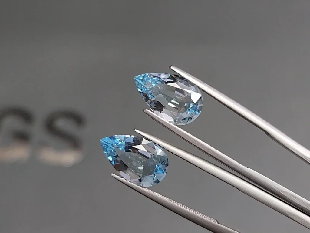 Pair of aquamarines pear cut 5.32 carats, Madagascar  Image №3