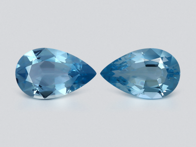 Pair of aquamarines pear cut 5.32 carats, Madagascar  photo