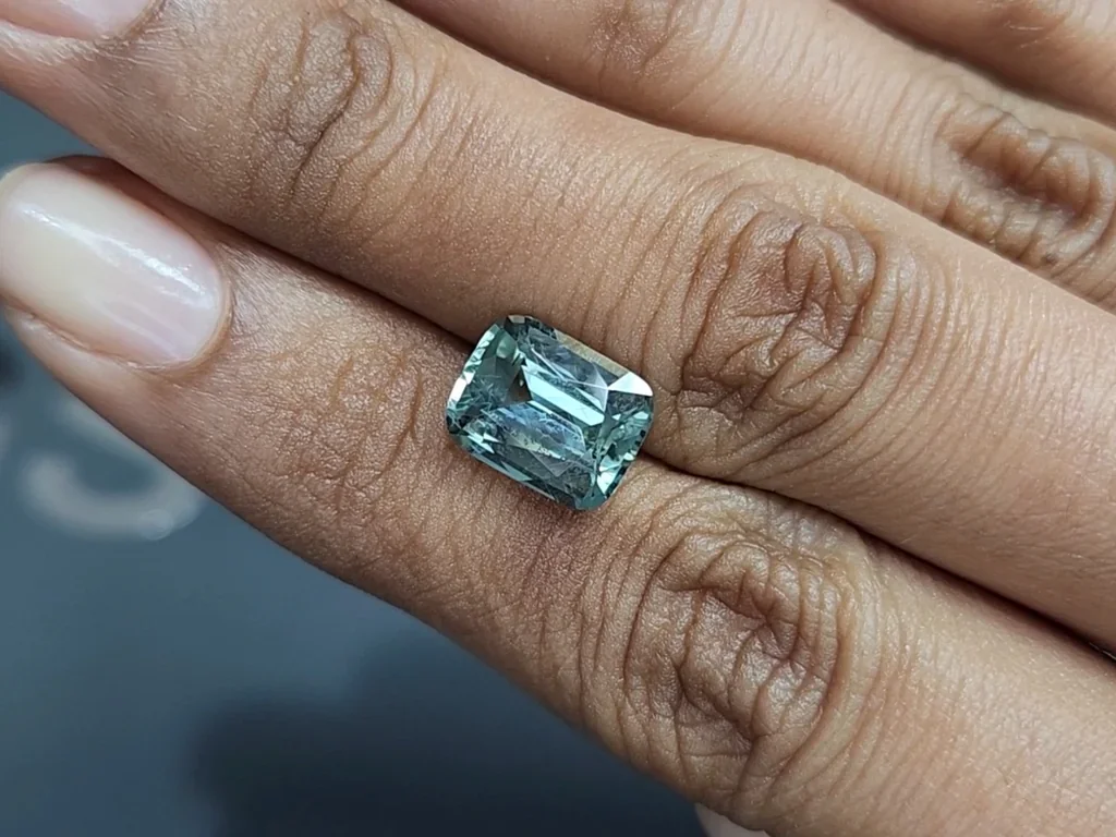 SapphireTeal cushion cut 4.56 carats, Madagascar Image №2