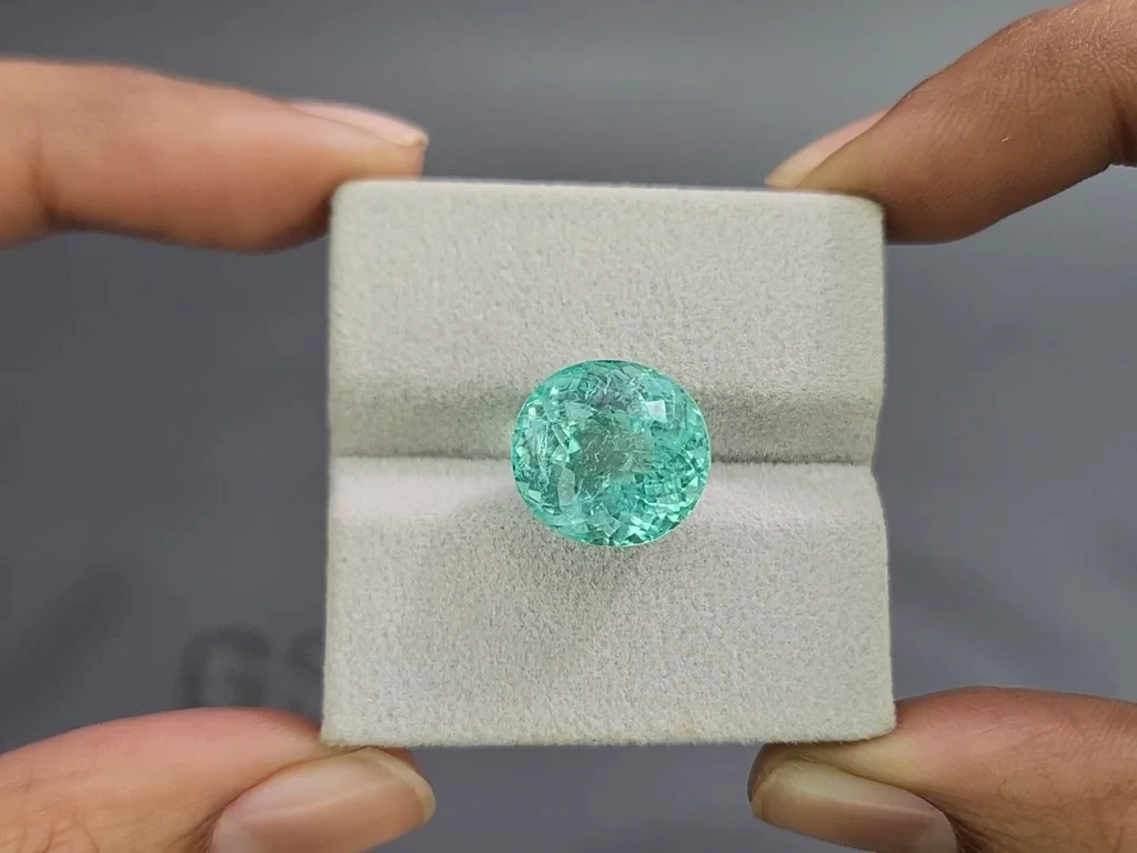 Paraiba Neon Green oval cut 12.89 carats, Mozambique Image №4