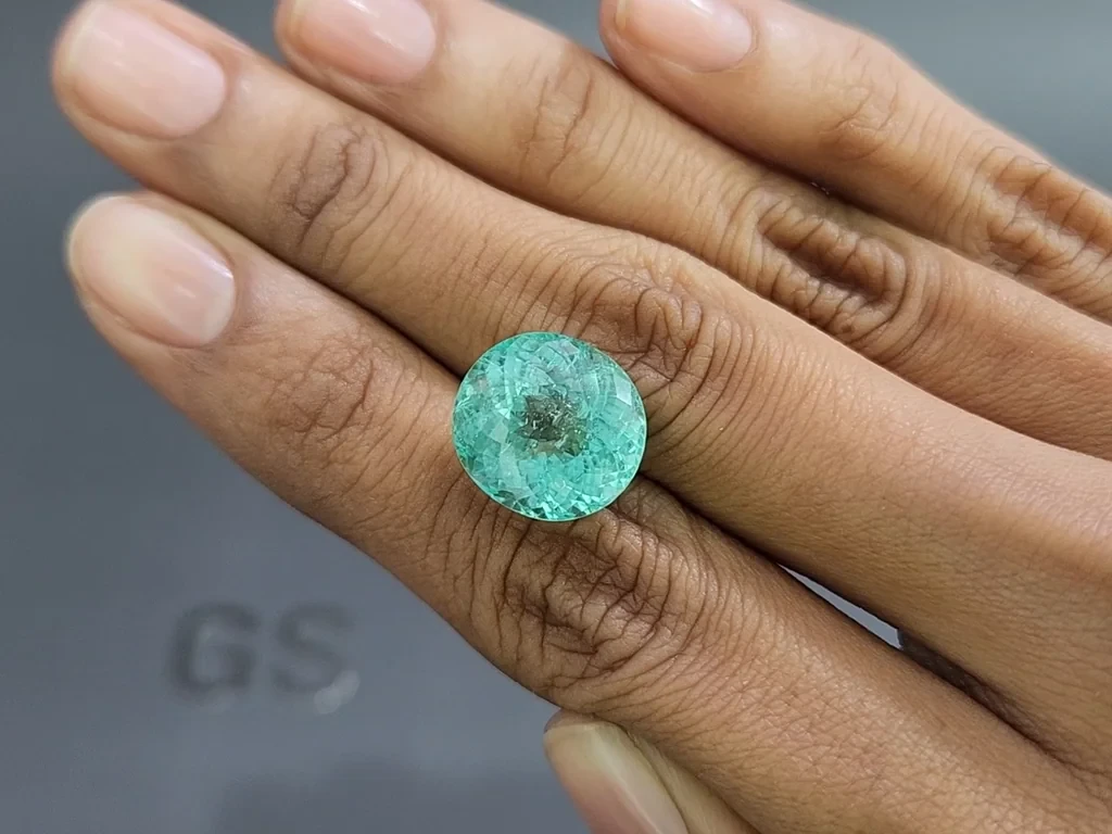 Paraiba Neon Green oval cut 12.89 carats, Mozambique Image №2