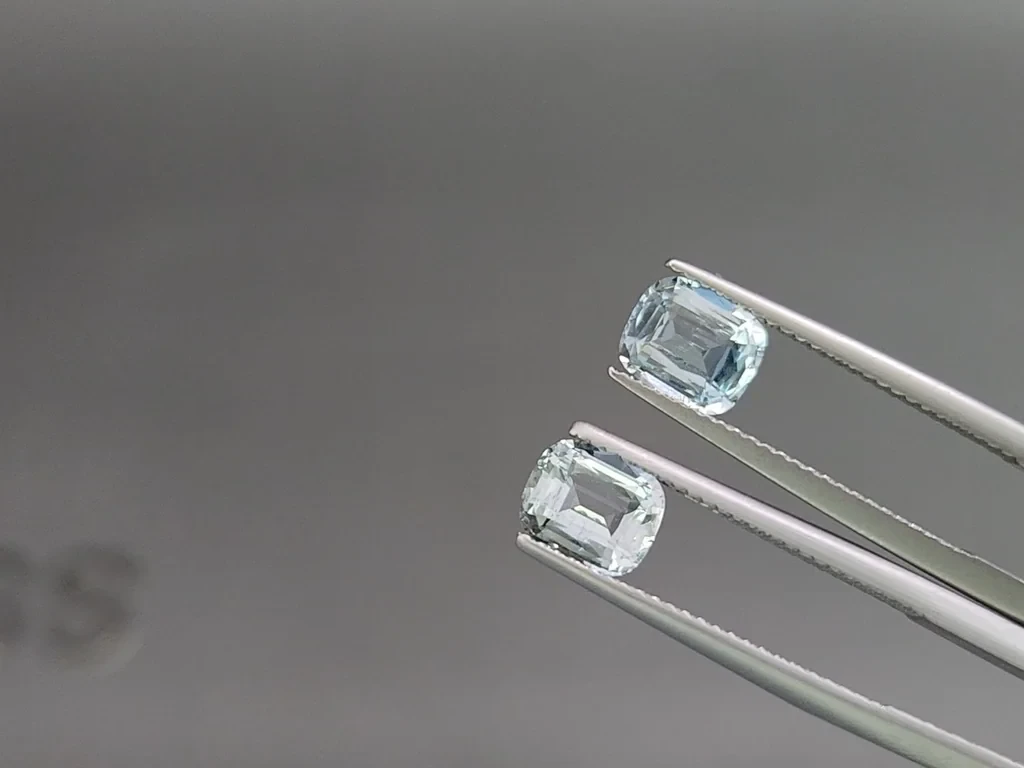 Set of  aquamarines cushion cut 3.84 carats, Madagascar Image №4