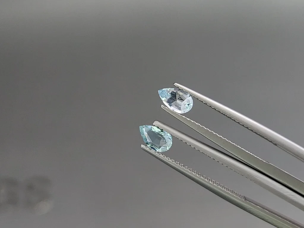 Set of aquamarines pear cut 1.62 carats, Madagascar Image №4