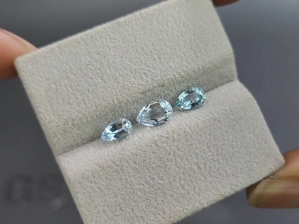 Set of aquamarines pear cut 1.62 carats, Madagascar Image №5