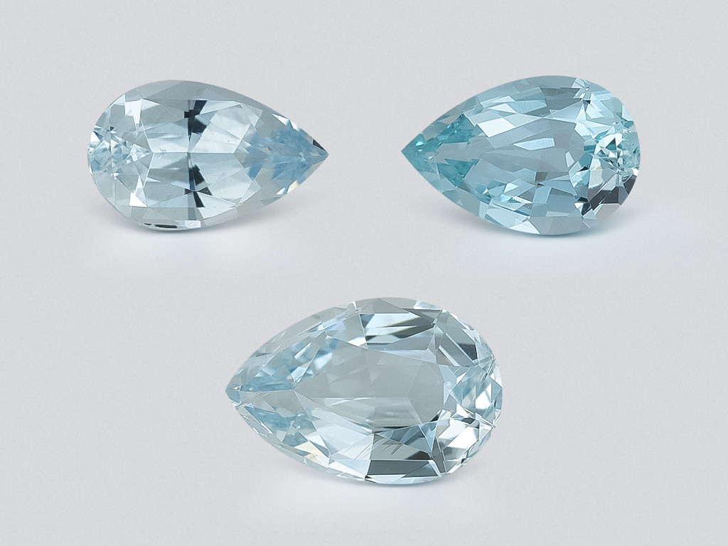 Set of aquamarines pear cut 1.62 carats, Madagascar Image №1
