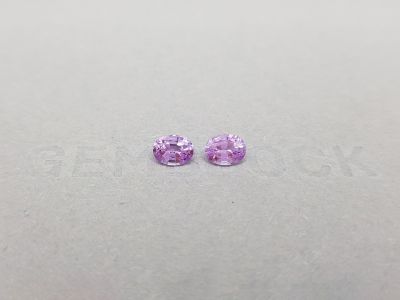 Pair of unheated oval cut pink sapphires 1.29 ct photo