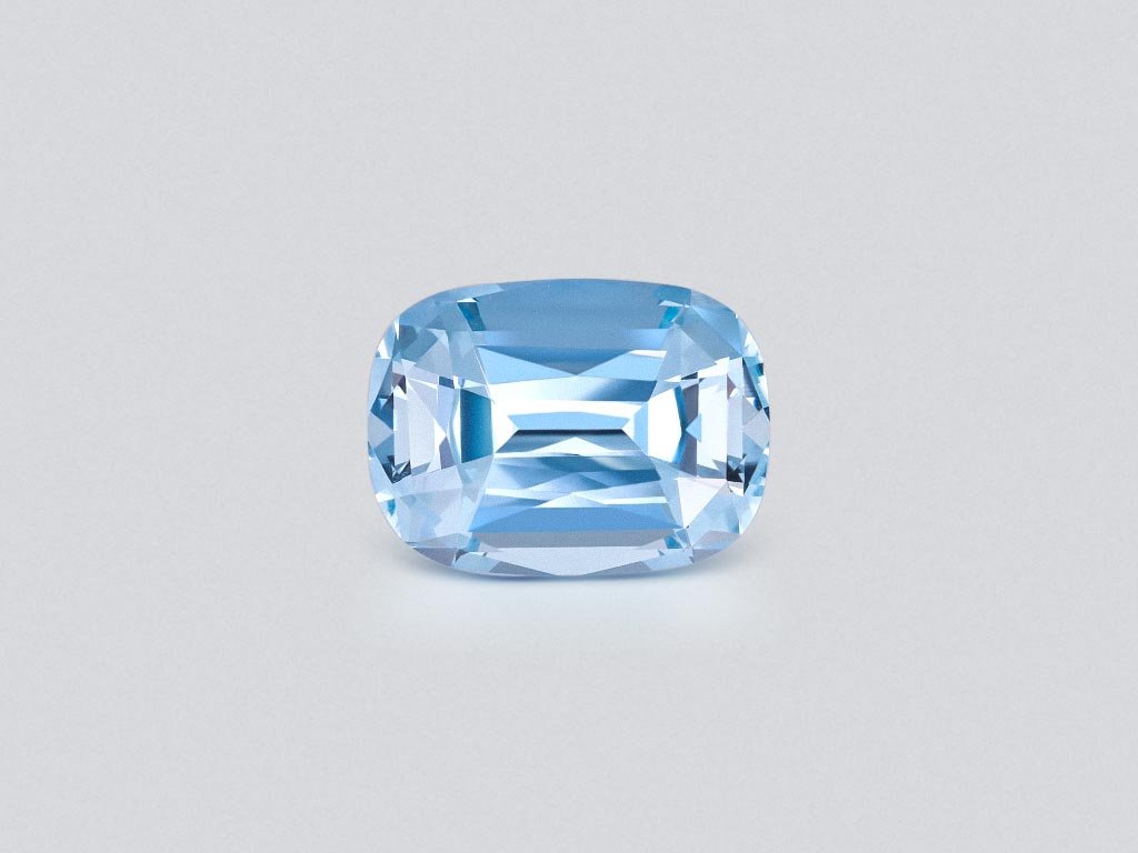 Rich aquamarine "Santa Maria" color, cushion cut 7.59 carats, Africa Image №1