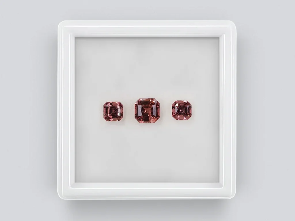 Set of rubellites 1.5-3 carats in octagon cut  Image №2