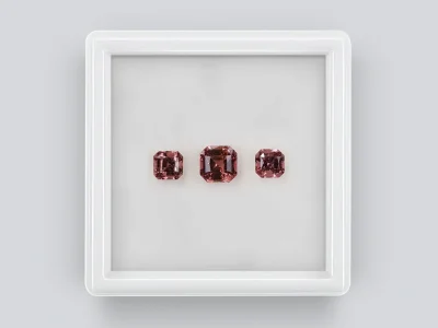Set of rubellites 1.5-3 carats in octagon cut  photo