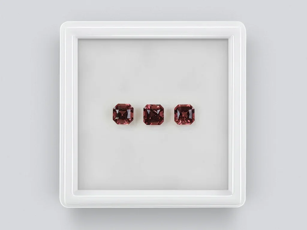 Set of rubellites 1.5-3 carats in octagon cut  Image №3