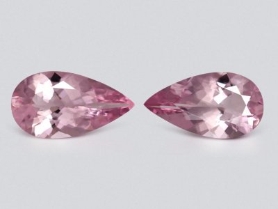 Pair of pink morganites in pear cut 4.00 carats, Madagascar  photo