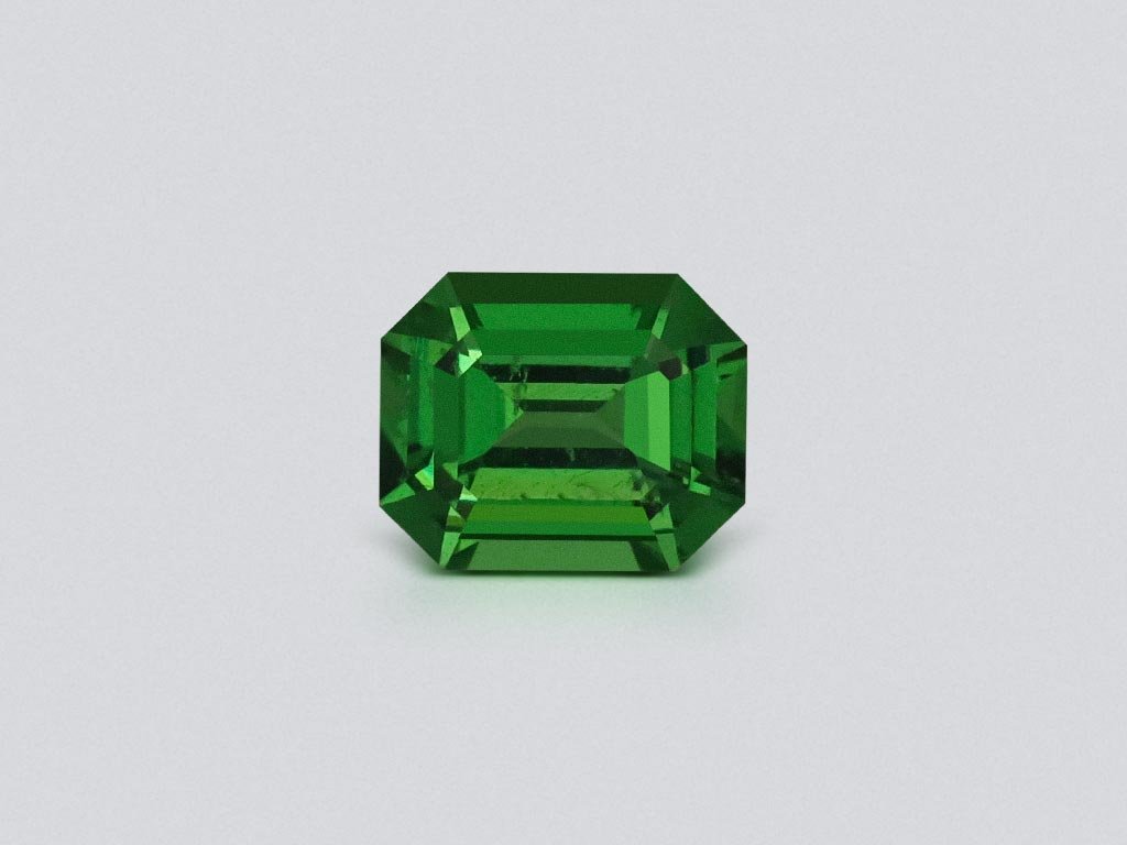 Vivid green tsavorite garnet in octagon cut 0.60 carats, Tanzania  Image №1