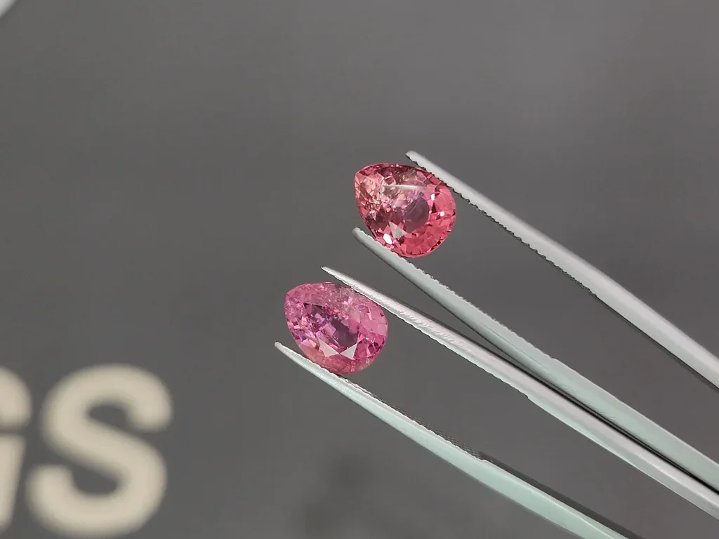 Pair of pink spinels in pear cut 6.06 carats, Burma Image №3
