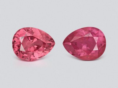 Pair of pink spinels in pear cut 6.06 carats, Burma photo