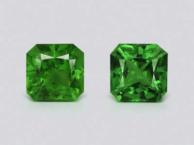 Pair of Vivid green tsavorites asscher cut 0.95 carats, Tanzania photo