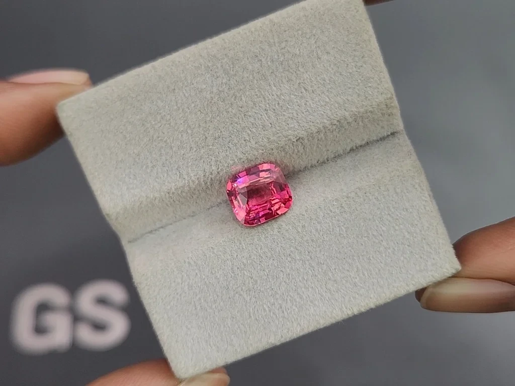 Vibrant Vivid Pink Mahenge spinel in cushion cut  2.05 carats, Tanzania   Image №4