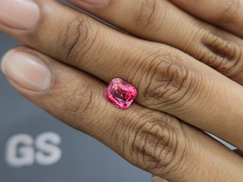 Vibrant Vivid Pink Mahenge spinel in cushion cut  2.05 carats, Tanzania   Image №2