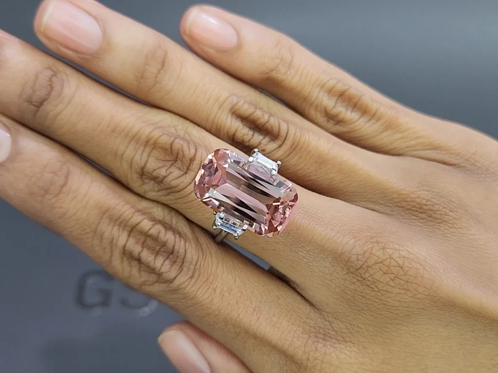 Tourmaline orange pink cushion cut 13.55 carats, Nigeria Image №5