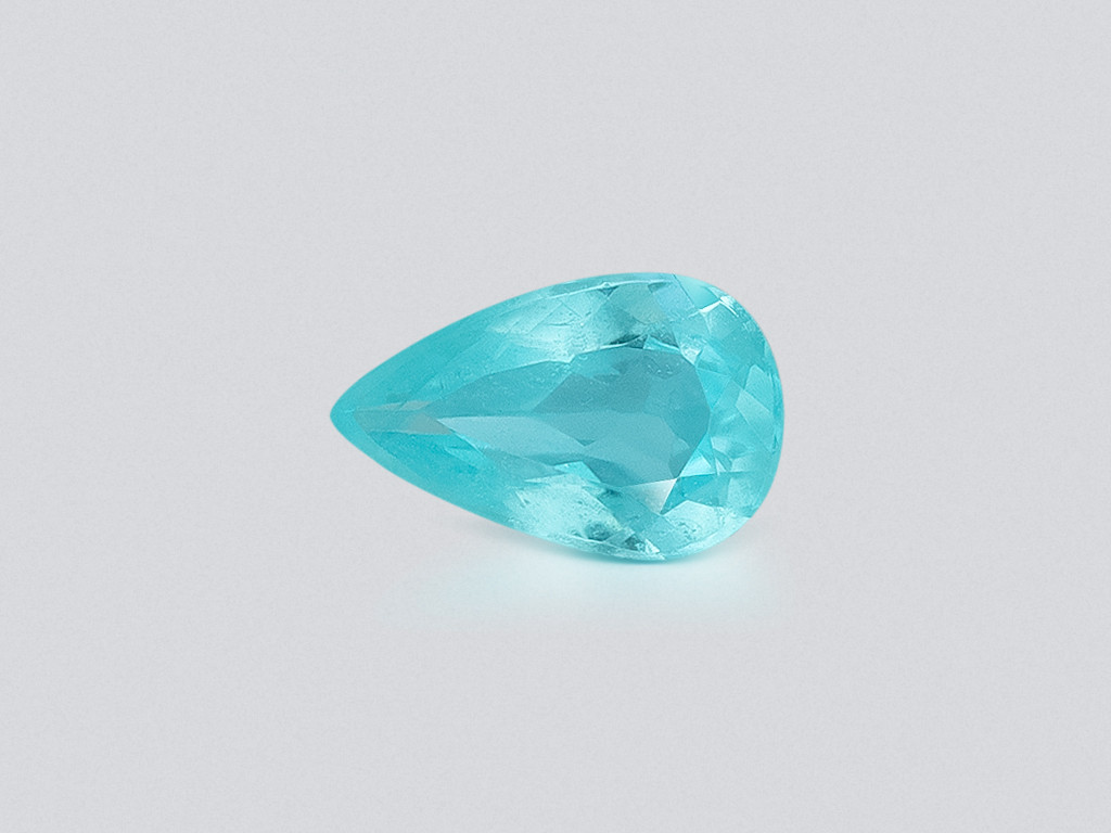 Neon Paraiba tourmaline greenish blue pear cut 0.36 carats, Mozambique Image №1