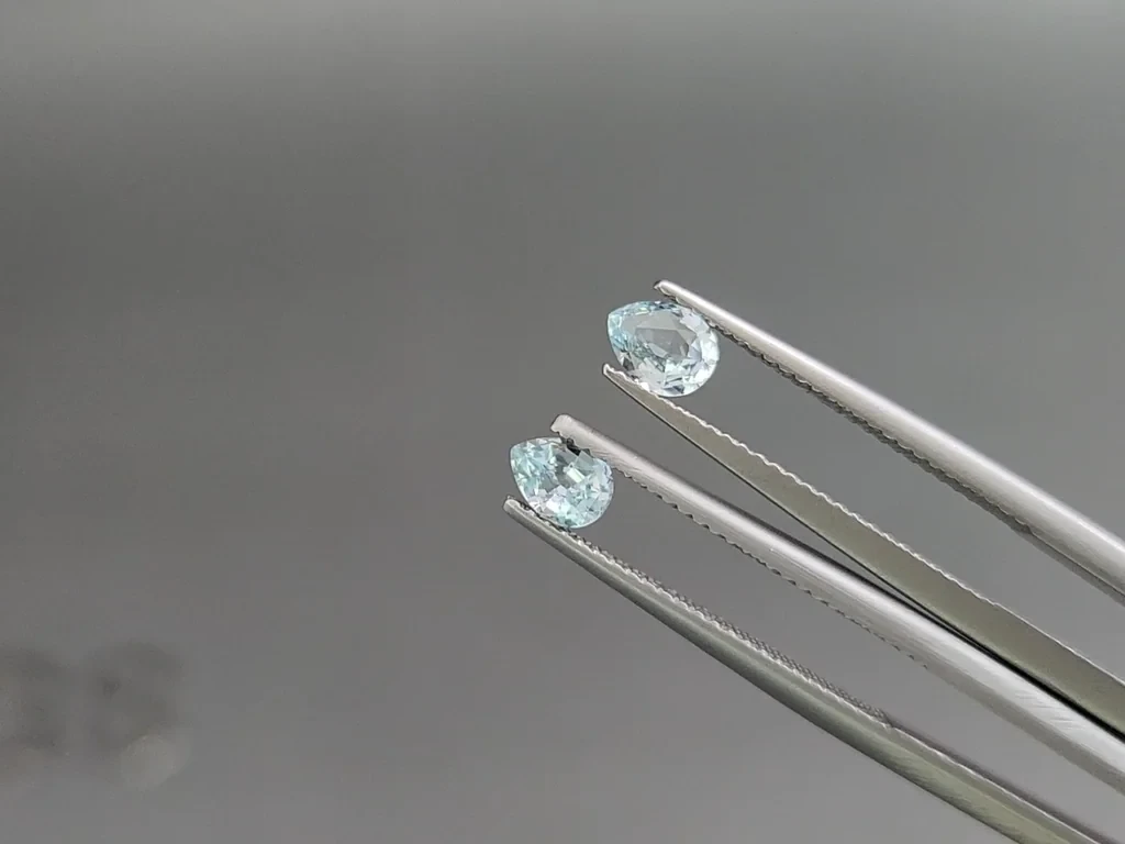 Set of aquamarines in pear cut 1.58 carats, Madagascar Image №3