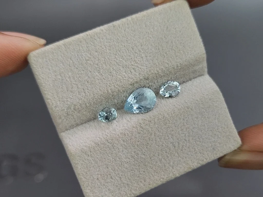 Set of aquamarines in pear cut 1.58 carats, Madagascar Image №4