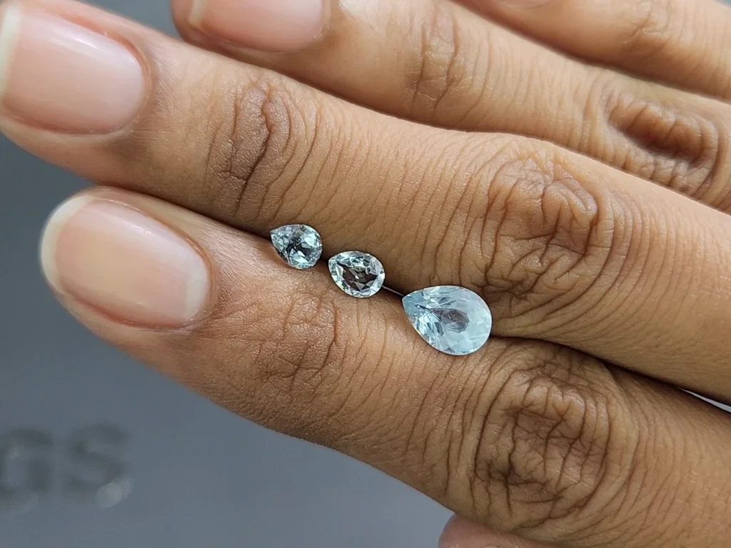 Set of aquamarines in pear cut 1.58 carats, Madagascar Image №1