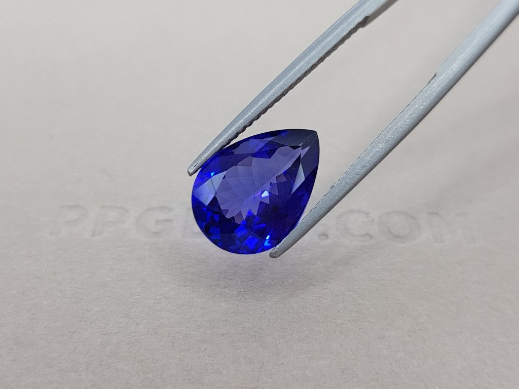 Rich unheated tanzanite, pear cut, 3.64 ct, GRS Image №4