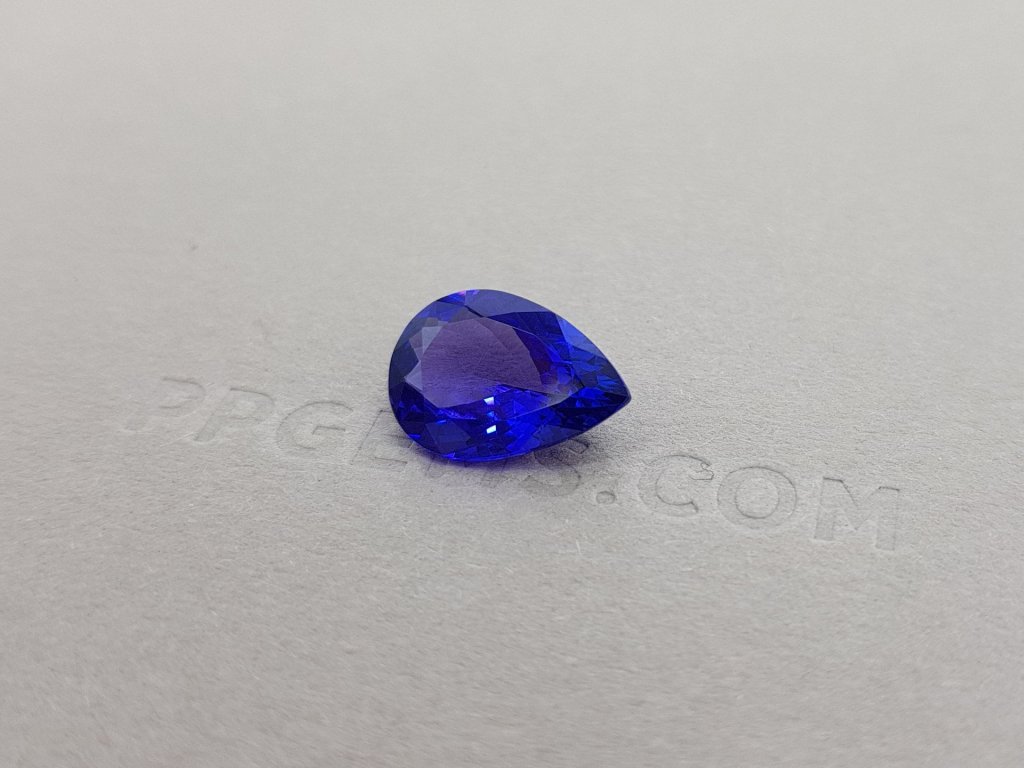 Rich unheated tanzanite, pear cut, 3.64 ct, GRS Image №3