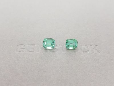 A pair of mint tourmaline from Afghanistan to cut 2.98 carat cushion photo