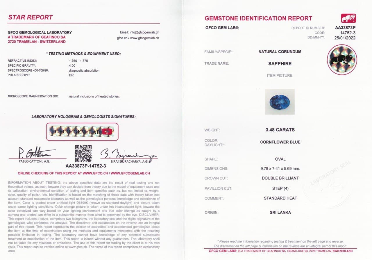 Cornflower oval sapphire 3.48 ct, Sri Lanka Image №6