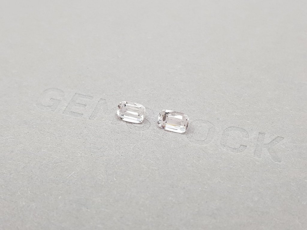 Pair of light pink cushion cut morganites 0.92 ct Image №3