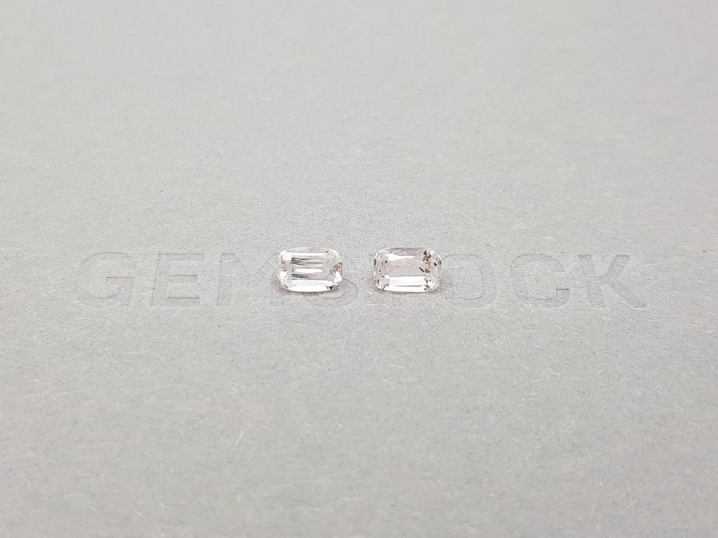 Pair of light pink cushion cut morganites 0.92 ct Image №1