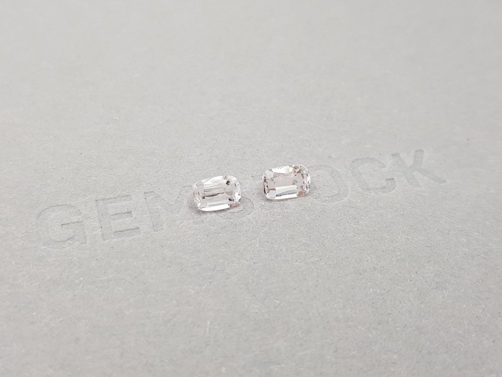 Pair of light pink cushion cut morganites 0.92 ct Image №2