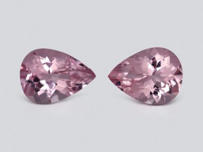 Pair of pink morganites in pear cut 4.77 carats, Madagascar  photo