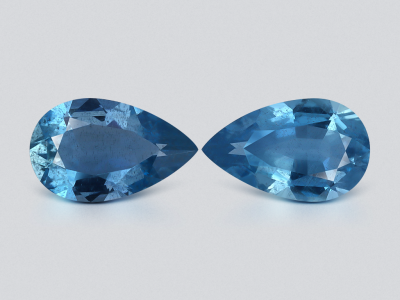 Pair of aquamarines Santa Maria  pear cut 2.81 carats, Madagascar  photo